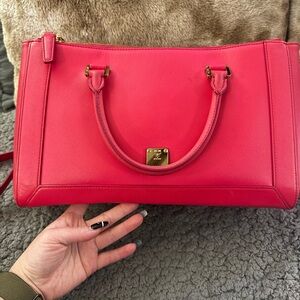 MCM Nuovo Saffiana Leather Two-Way Satchel